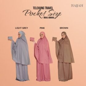 Najjah Telekung Travel Pocket Size (Muka Awning)